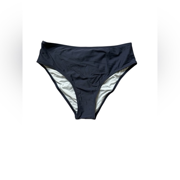 Navy Blue Bikini Bottom with Ruching - Picture 1 of 3